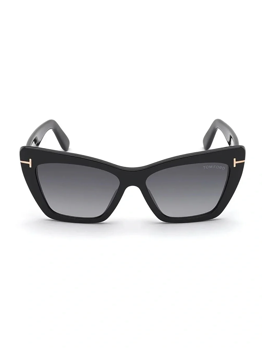 Tom Ford Wyatt Black Cat-Eye Sunglasses with Gradient Gray Lenses
